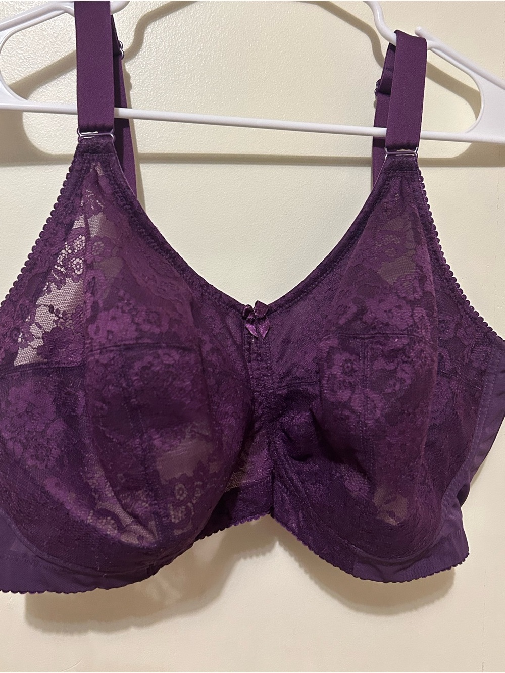 NWOT Elila  1303 AubergineLace Full-Coverage Bra Sz 46E